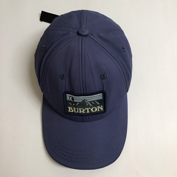 Burton Snowboards Vermont Hat Blue Green Mountain Adjust Strap 100% Poly Ski Cap - Picture 10 of 14
